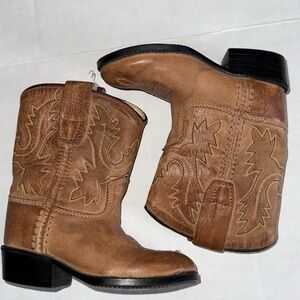 Old West Brown Kids Boots